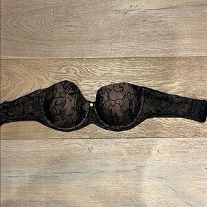 Natori 34D strapless bra, without straps. Elegant Black Lace